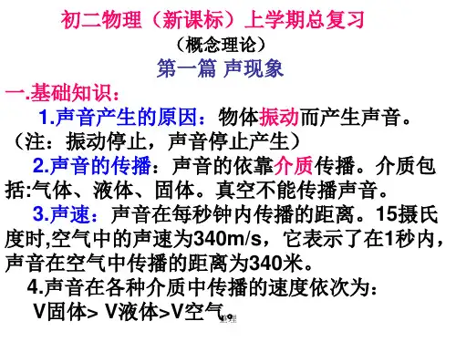 可直接用初二物理上学期知识点详细版.ppt
