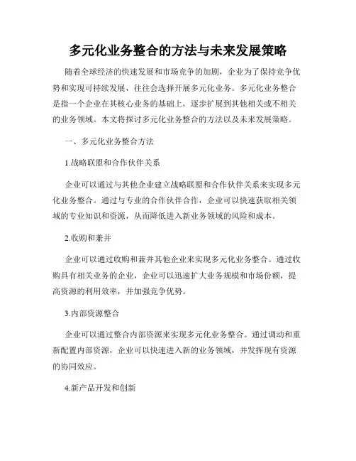 多元化业务整合的方法与未来发展策略
