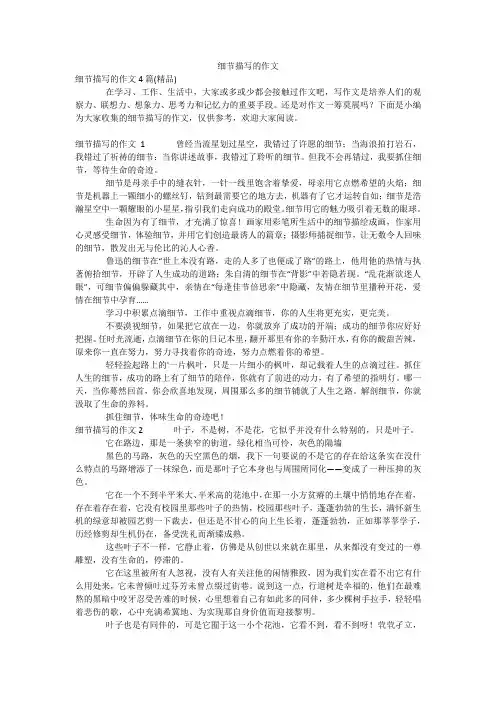 细节描写的作文_1