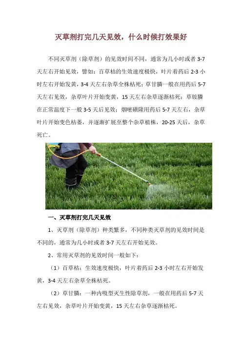 灭草剂打完几天见效,什么时候打效果好