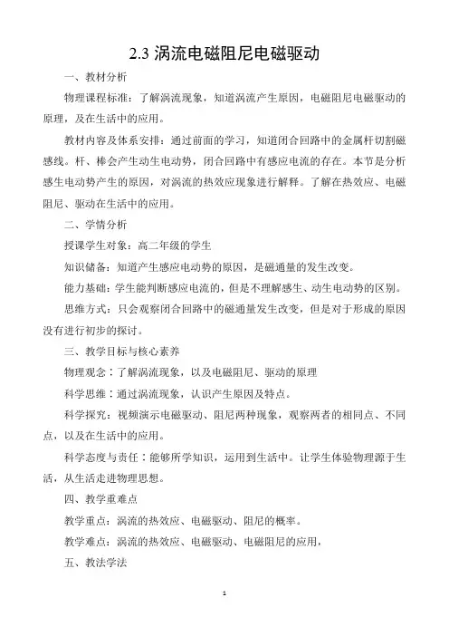 2.3涡流电磁阻尼电磁驱动