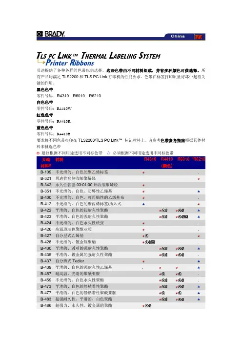 BRADY_色带__说明