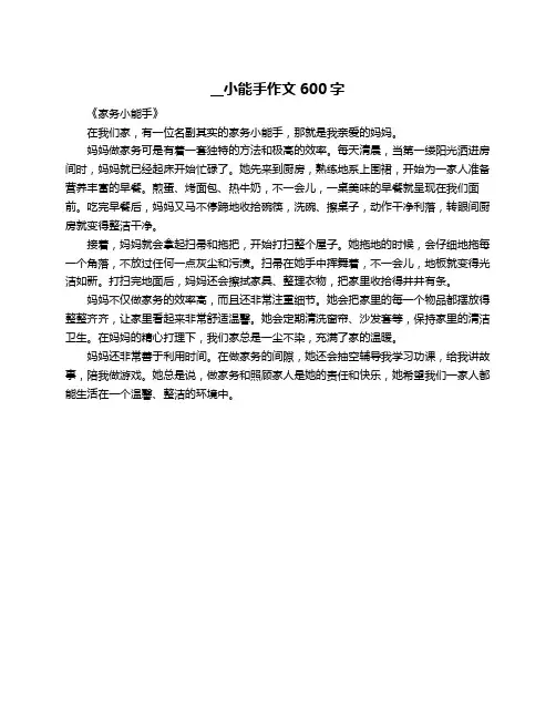 __小能手作文600字