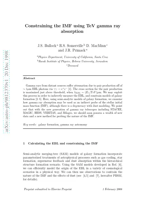 Constraining the IMF using TeV gamma ray absorption