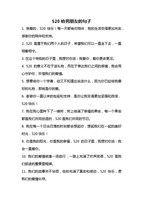 520给男朋友的句子