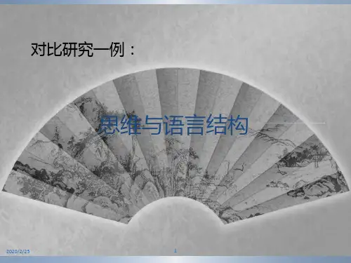 对比研究一例：--思维与语言结构PPT课件