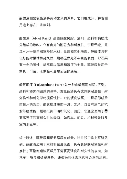 醇酸漆和聚氨酯漆区别？