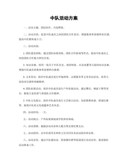 中队活动方案