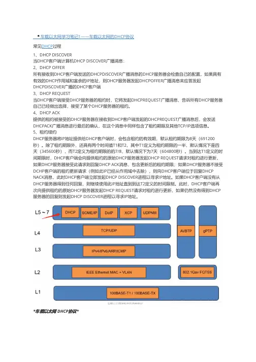 车载以太网学习笔记1——车载以太网的DHCP协议