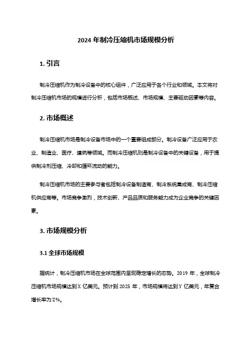 2024年制冷压缩机市场规模分析