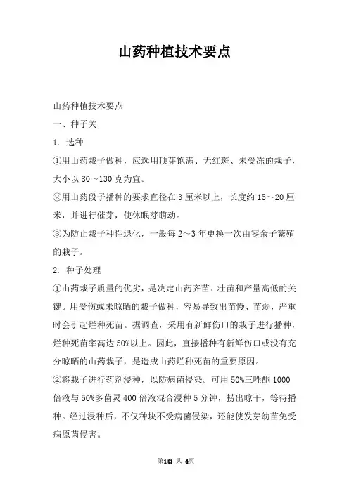 山药种植技术要点