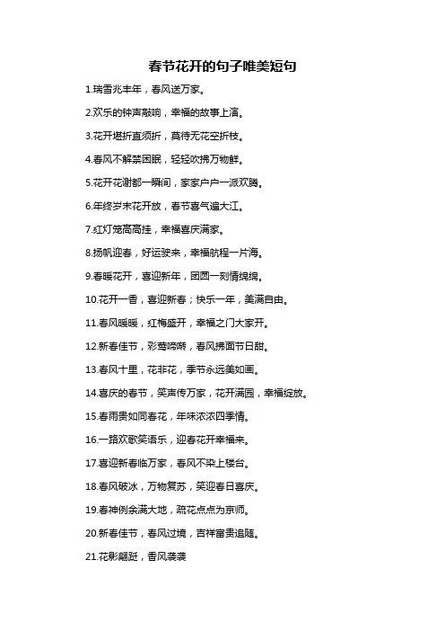 春节花开的句子唯美短句-概述说明以及解释