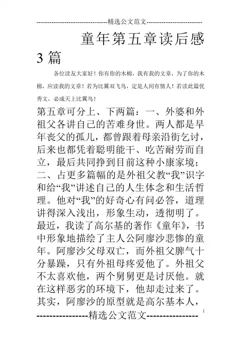 童年第五章读后感3篇_0