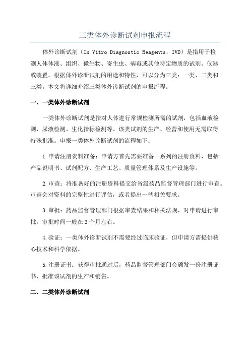 三类体外诊断试剂申报流程
