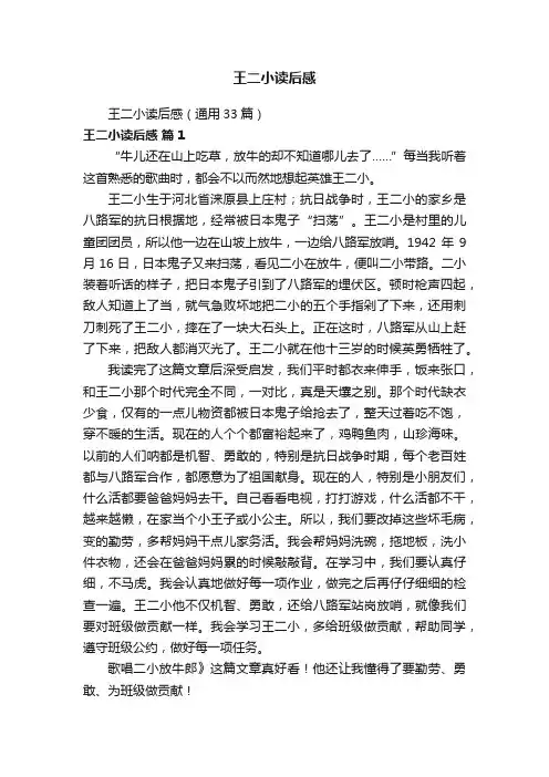 王二小读后感