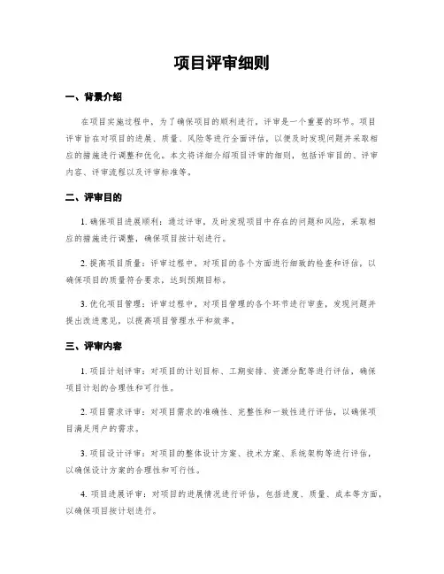 项目评审细则