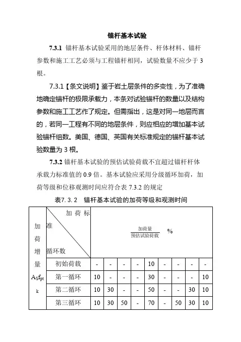 锚杆基本试验