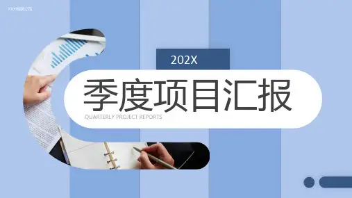 蓝色简约风季度项目汇报通用PPT模板