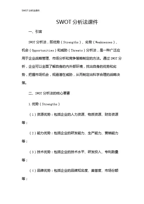 SWOT分析法课件