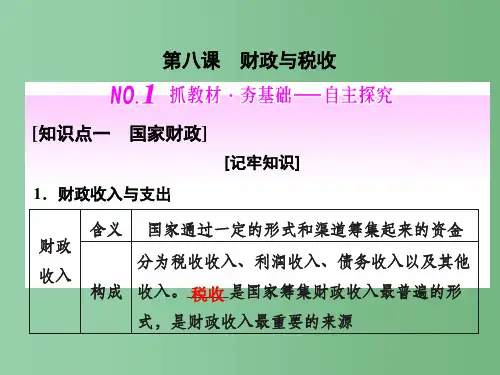高中政治总复习 第三单元 收入与分配第八课 财政与税收 新人教版必修1
