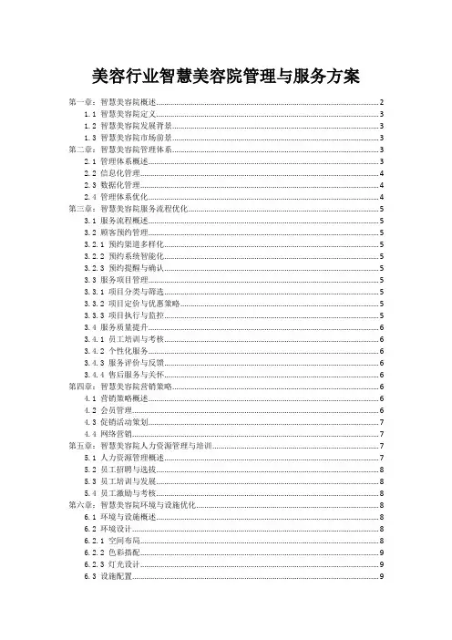 美容行业智慧美容院管理与服务方案