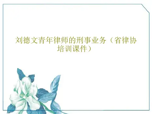 刘德文青年律师的刑事业务(省律协培训课件)46页PPT