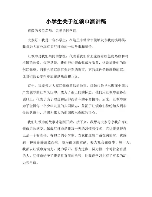 小学生关于红领巾演讲稿