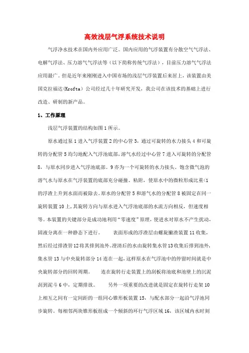 高效浅层气浮系统技术说明