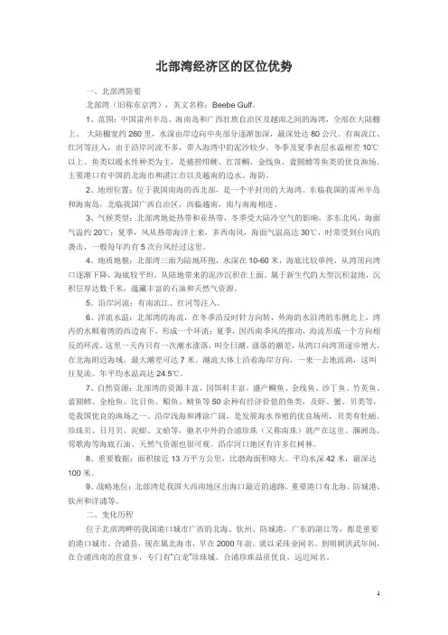 北部湾经济区的区位优势