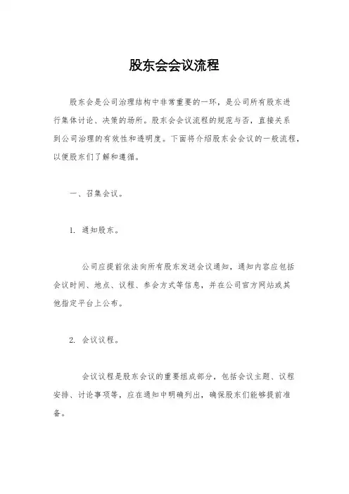 股东会会议流程