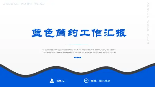蓝色简约工作汇报总结PPT模板