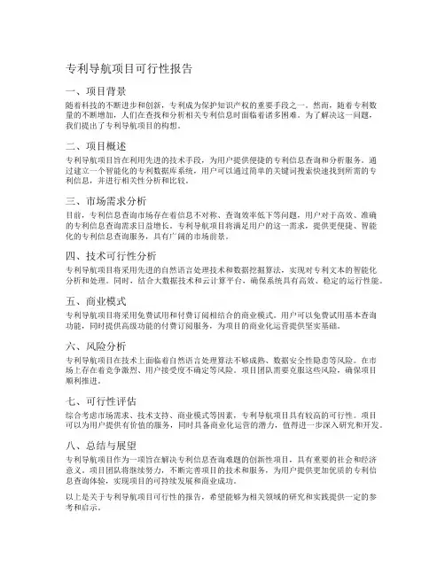专利导航项目可行性报告