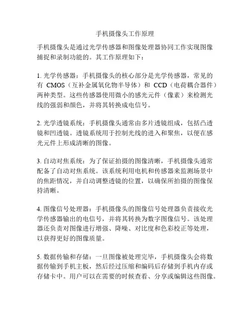手机摄像头工作原理