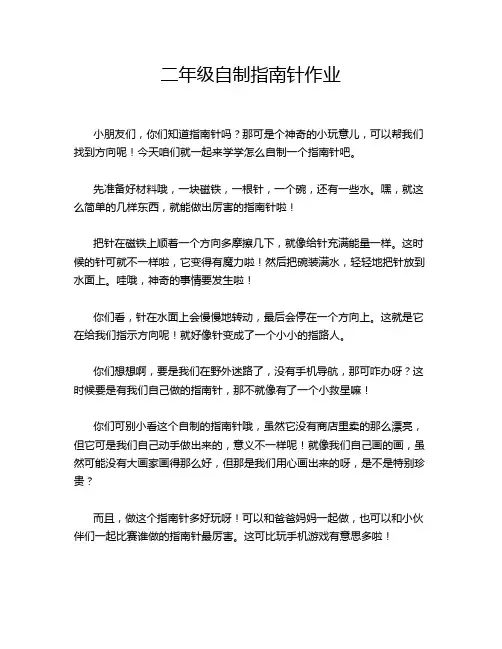 二年级自制指南针作业