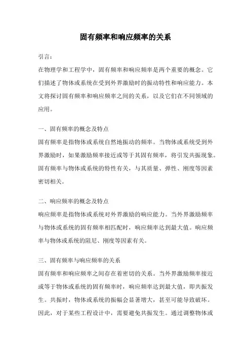 固有频率和响应频率的关系