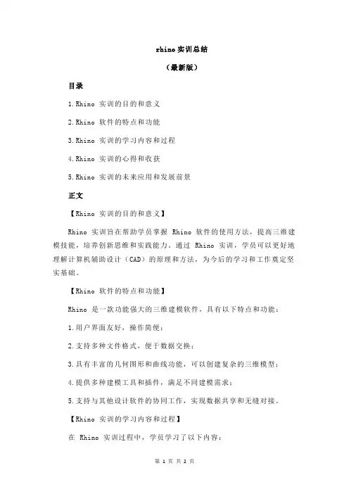 rhino实训总结