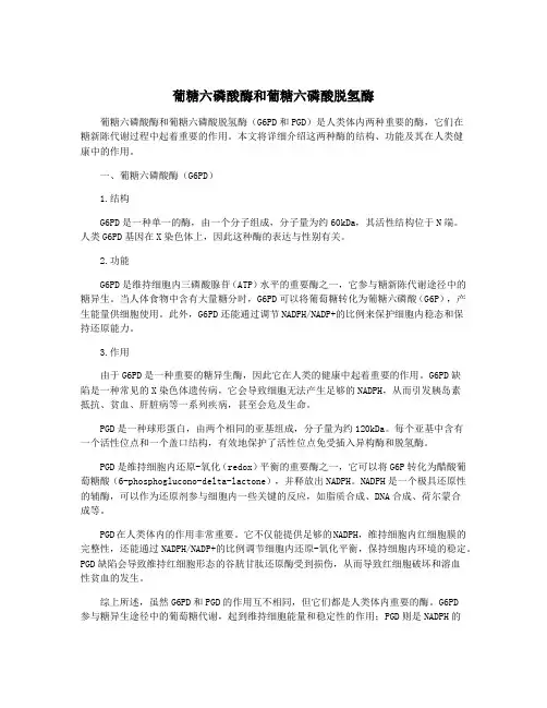葡糖六磷酸酶和葡糖六磷酸脱氢酶