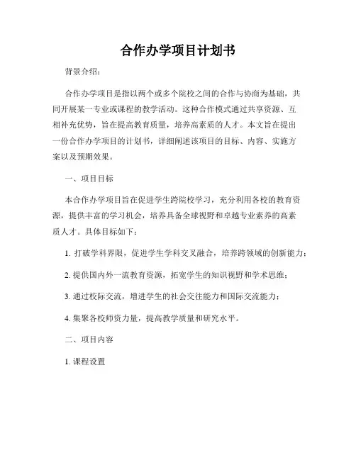 合作办学项目计划书