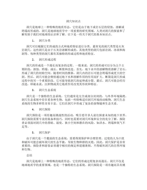 洞穴知识点