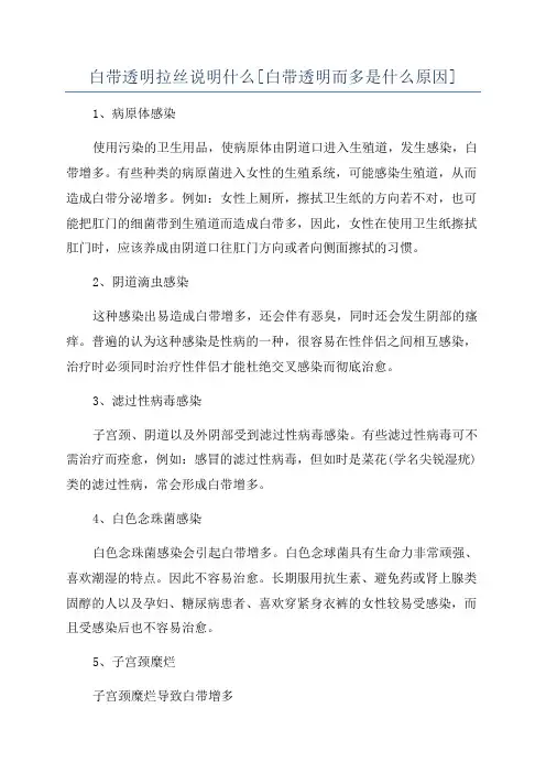 白带透明拉丝说明什么[白带透明而多是什么原因]