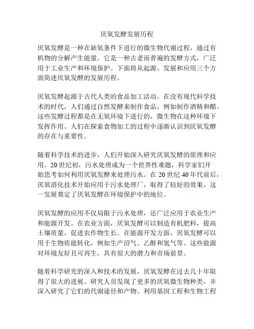 厌氧发酵发展历程