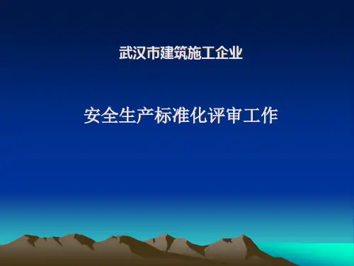 武汉市建筑施工企业安全生产标准化评审