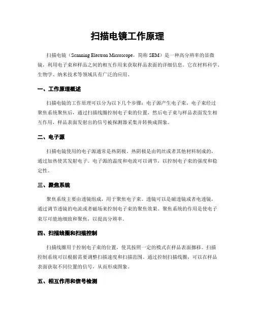 扫描电镜工作原理