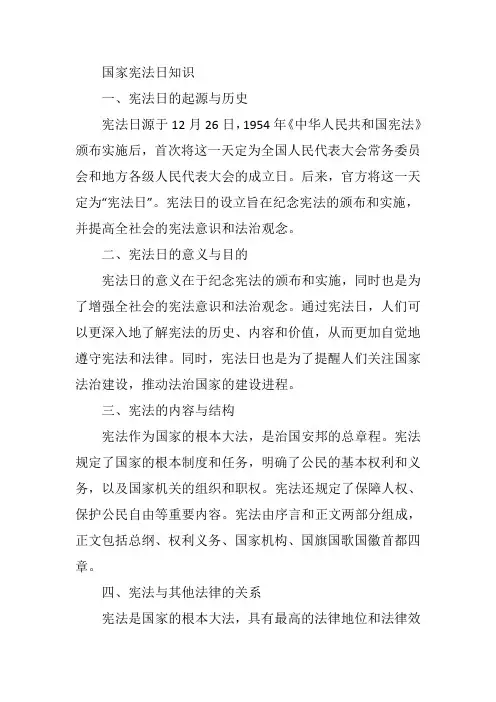国家宪法日知识
