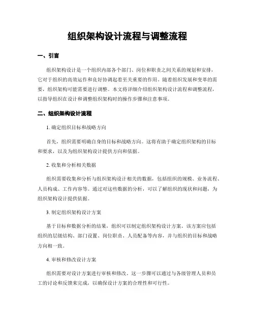 组织架构设计流程与调整流程