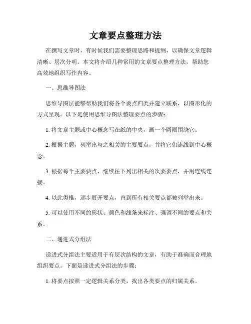 文章要点整理方法