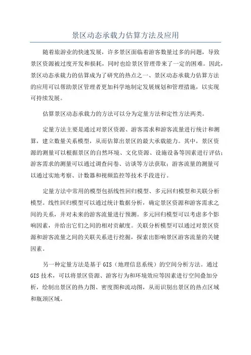 景区动态承载力估算方法及应用