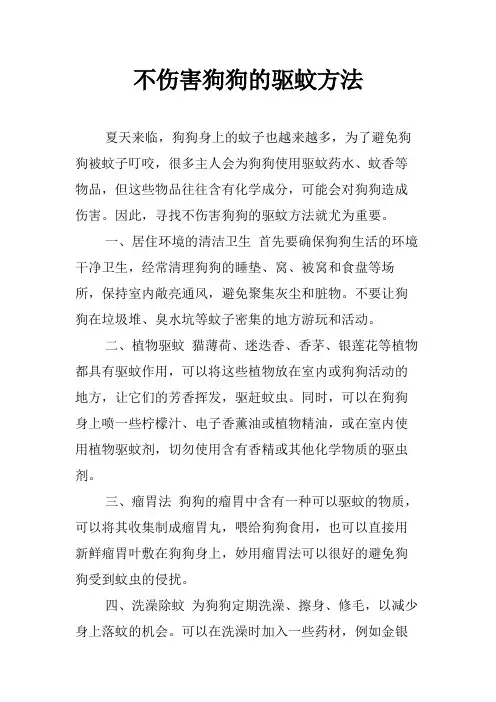 不伤害狗狗的驱蚊方法