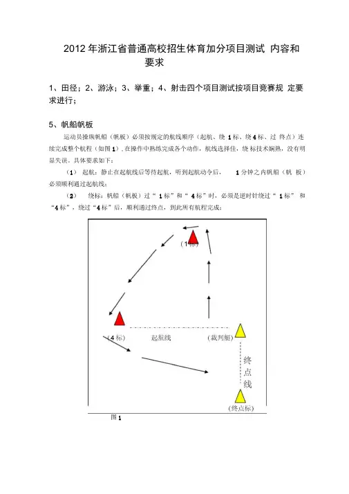 2012年浙江普通高校招生体育加分项目测试