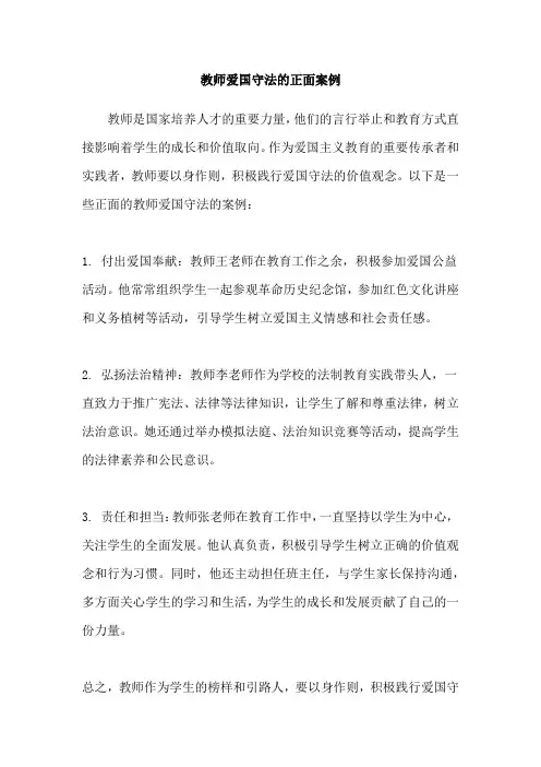 教师爱国守法的正面案例